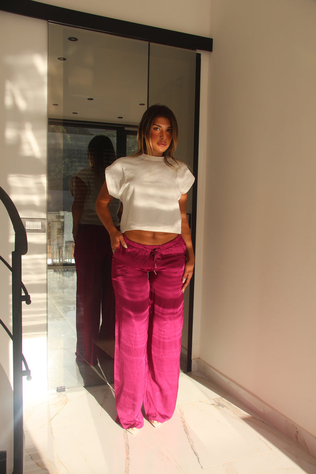 PANTALONI SATIN TASCA