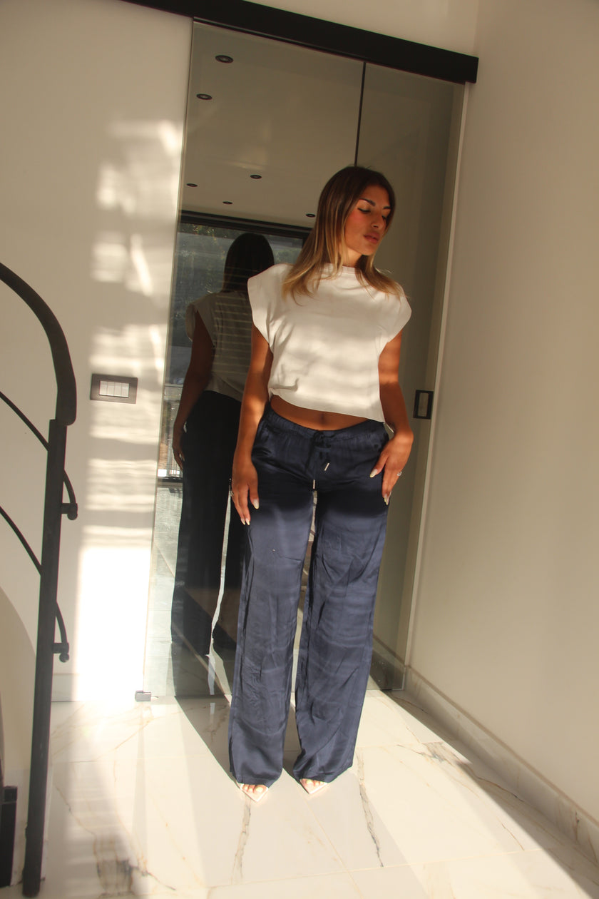 PANTALONI SATIN TASCA