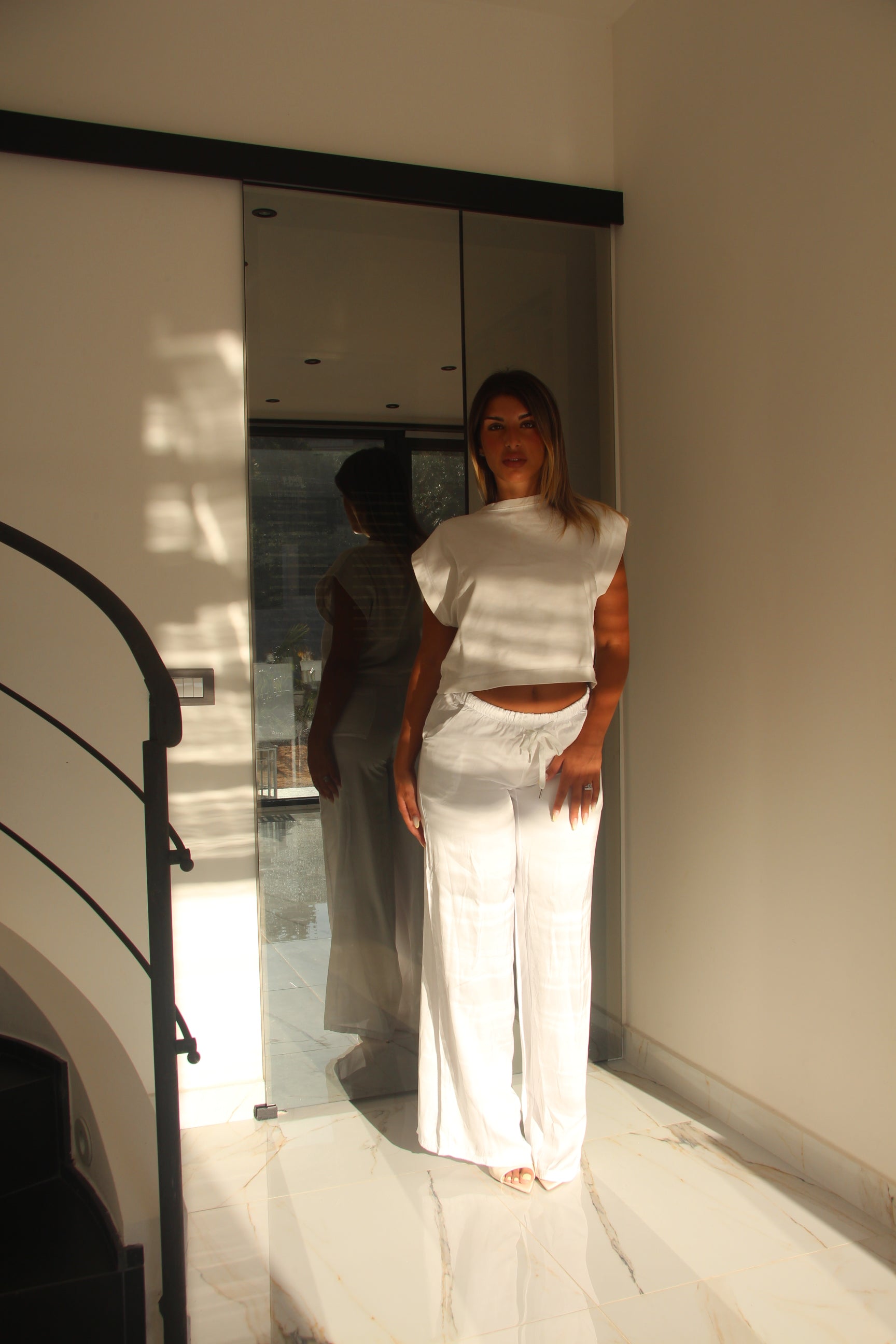PANTALONI SATIN TASCA