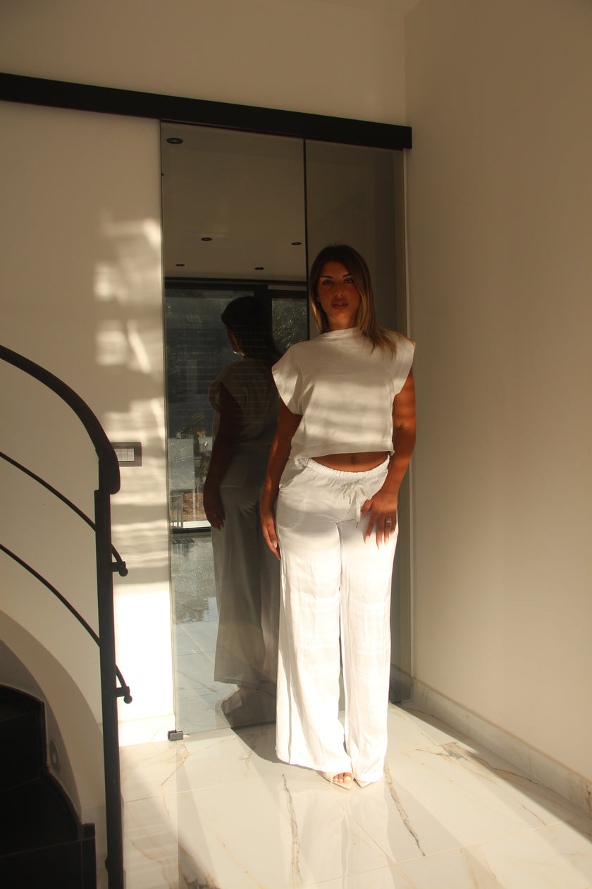 PANTALONI SATIN TASCA
