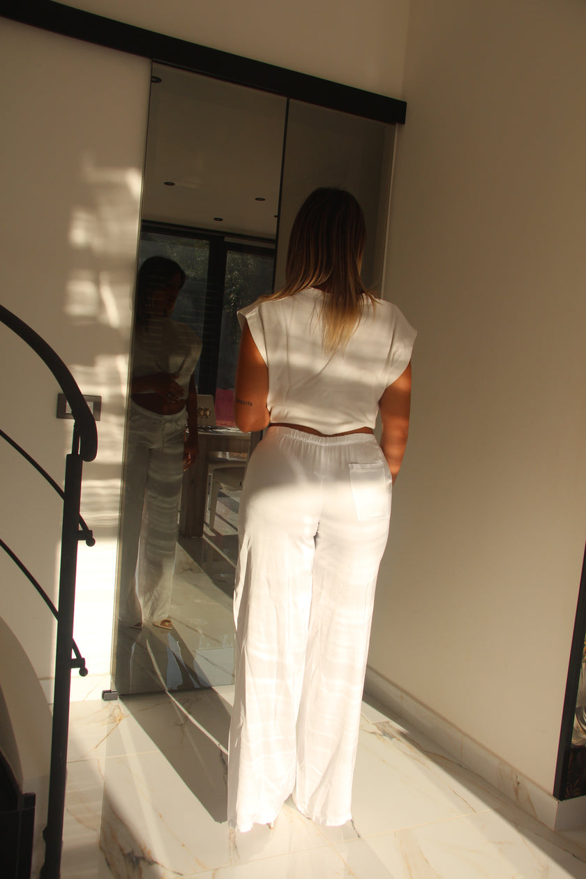 PANTALONI SATIN TASCA